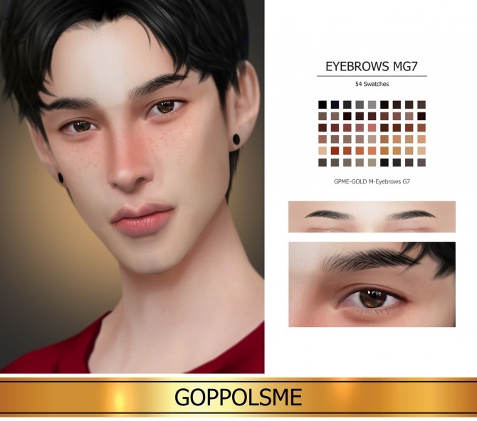Sims 4 GPME GOLD M Eyebrows G7 (P) at GOPPOLS Me