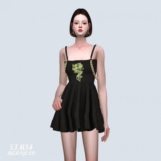 Sims 4 Chain Strap Mini Dress (P) at Marigold