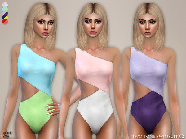 Sims 4 Two Tone Swimsuit 02 by Black Lily at TSR