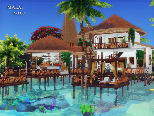 Sims 4 MALAI Restaurant by marychabb at TSR
