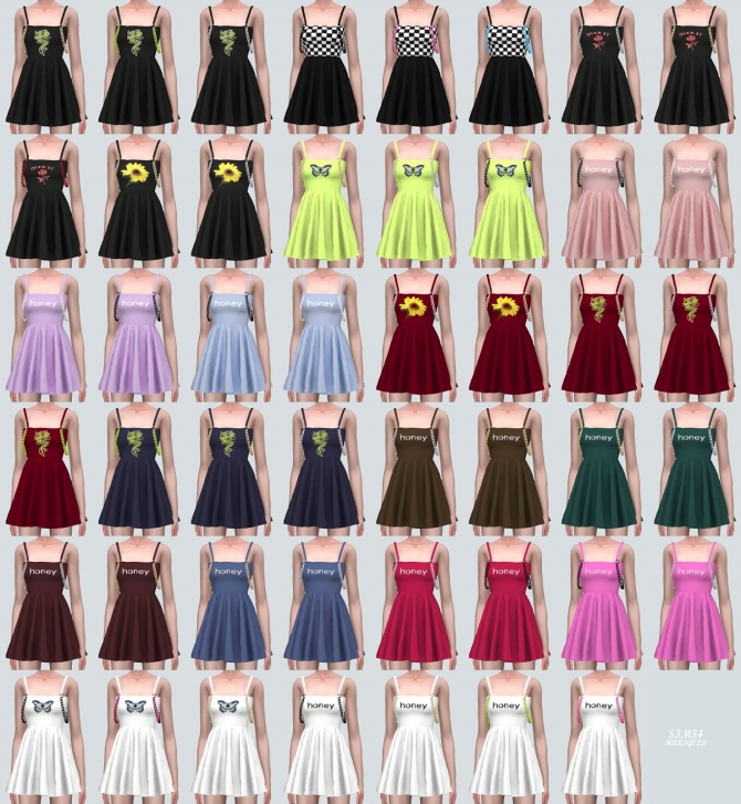 Chain Strap Mini Dress (P) at Marigold » Sims 4 Updates