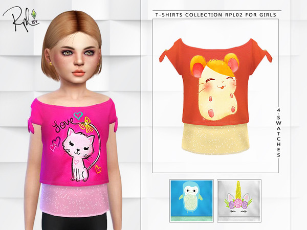 Sims 4 T shirts Collection RPL02 for Girls by RobertaPLobo at TSR