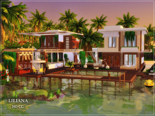 Sims 4 LILIANA modern home by marychabb at TSR