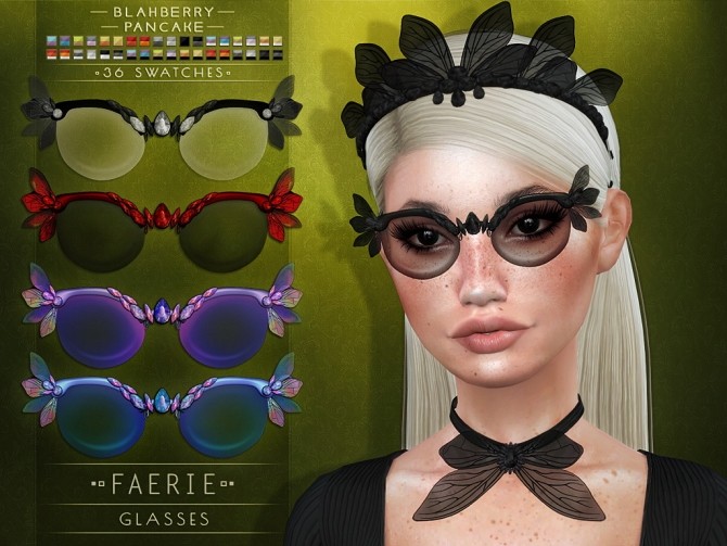 Sims 4 Faerie Set: Crown, Glasses & Collar at Blahberry Pancake