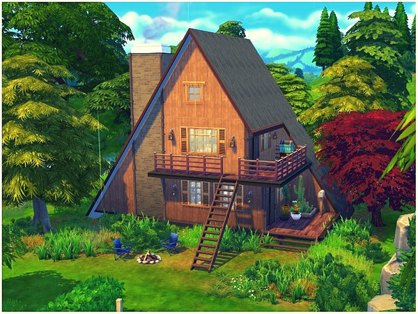 Sims 4 Forest Eye tiny house by lotsbymanal at TSR