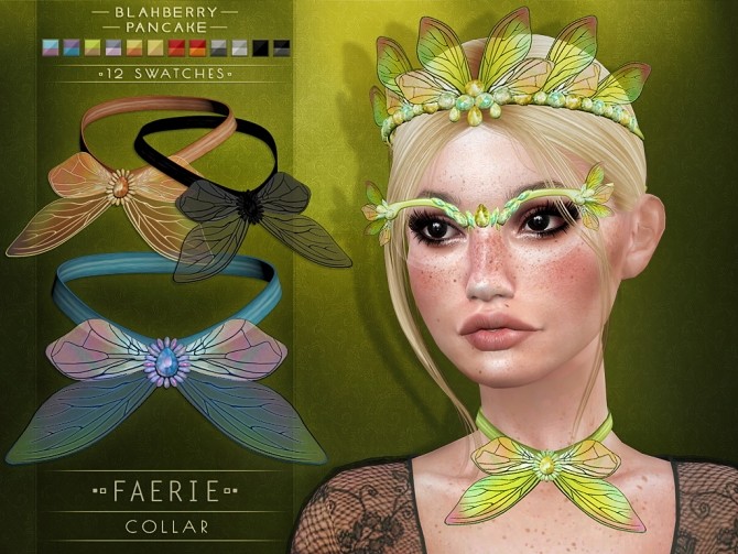 Sims 4 Faerie Set: Crown, Glasses & Collar at Blahberry Pancake