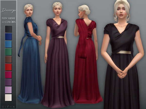 Sims 4 Daenerys Dress III by Sifix at TSR
