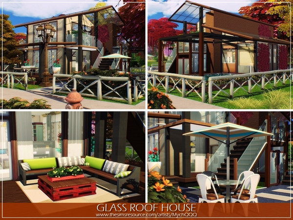Sims 4 Glass Roof House by MychQQQ at TSR