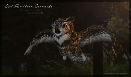 Owl familiar override realistic texture at Blue Ancolia