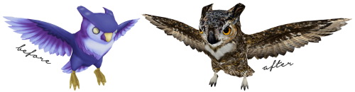 Sims 4 Owl familiar override realistic texture at Blue Ancolia