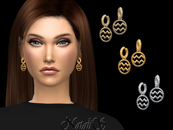 Sims 4 Aquarius drop earrings by NataliS at TSR