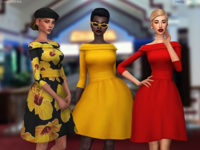 MARILYN DRESS at Candy Sims 4 » Sims 4 Updates