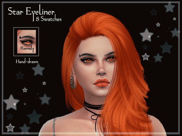 Sims 4 Star Eyeliner by Reevaly at TSR