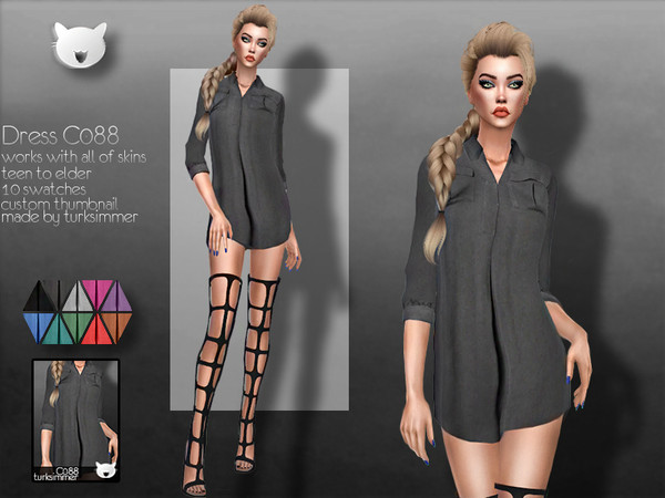 Sims 4 Dress C088 by turksimmer at TSR