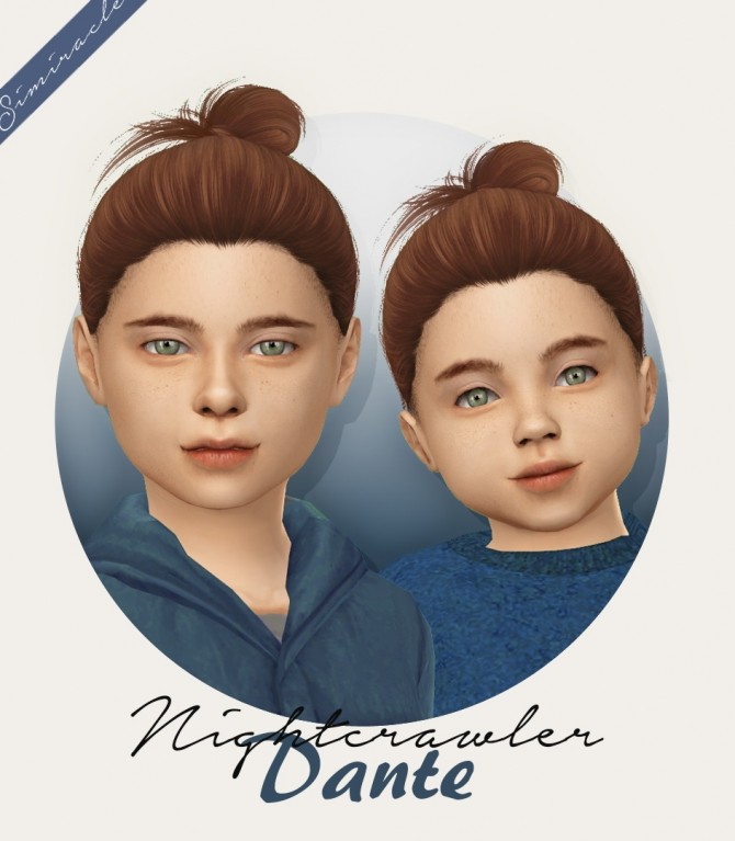 Sims 4 Nightcrawler Dante hair for kids and toddlers at Simiracle