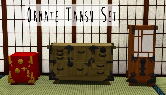 Sims 4 Ornate Tansu Set at Teanmoon