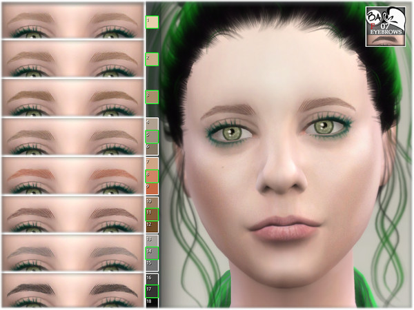 Sims 4 Eyebrows 07 by BAkalia at TSR