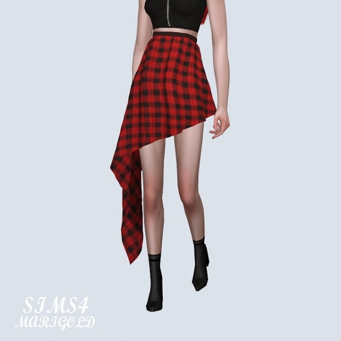 Sims 4 Lily Asymmetric Mini Skirt at Marigold