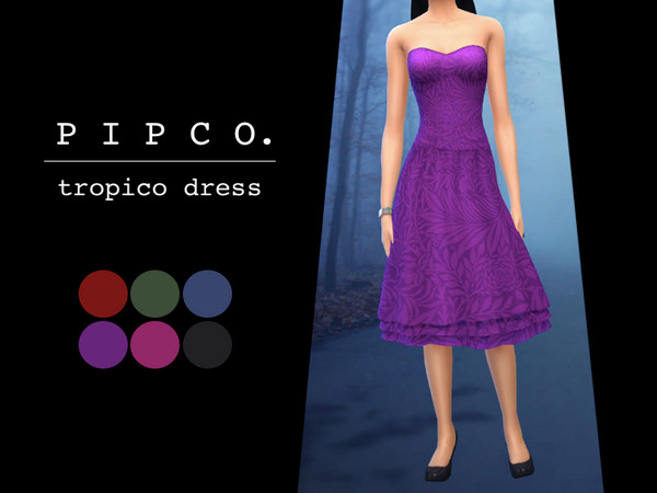 Sims 4 Tropico dress by Pipco at TSR