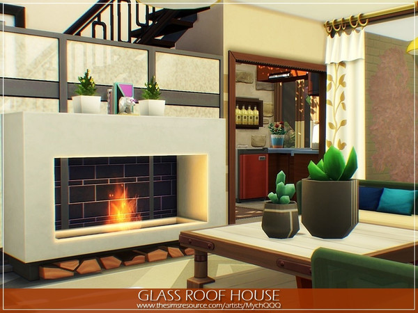 Sims 4 Glass Roof House by MychQQQ at TSR