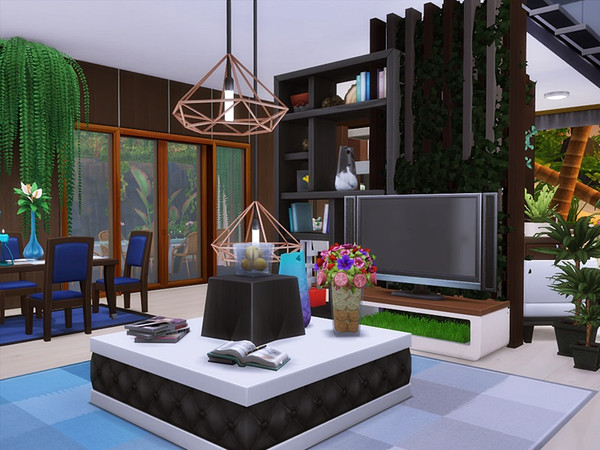 Sims 4 LILIANA modern home by marychabb at TSR