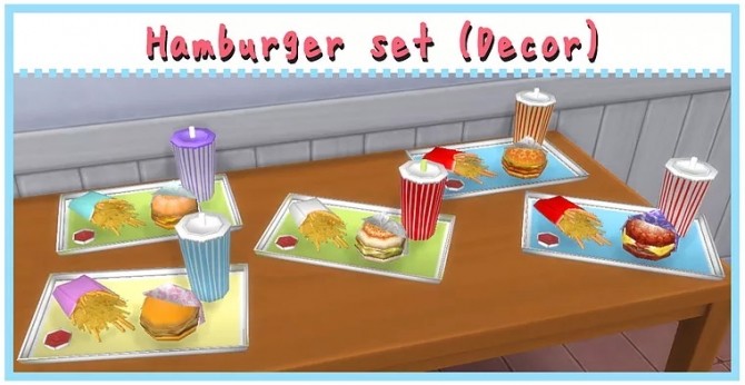 Sims 4 Hamburger Set ACC/Deco at A luckyday