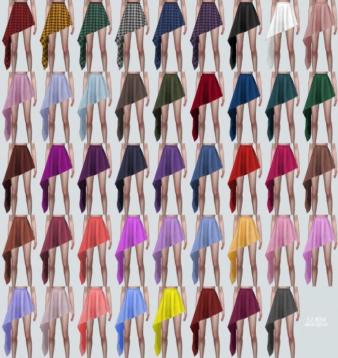Lily Asymmetric Mini Skirt at Marigold » Sims 4 Updates