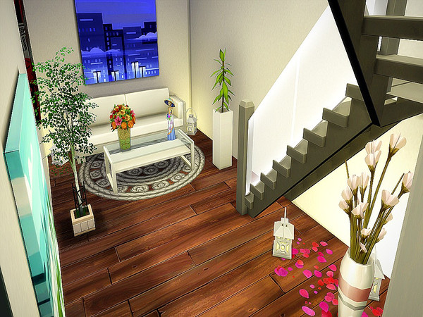Sims 4 Bright and Inviting Modern House by GenkaiHaretsu at TSR