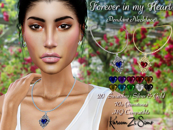 Sims 4 Forever in my Heart Pendant Necklace by KareemZiSims at TSR