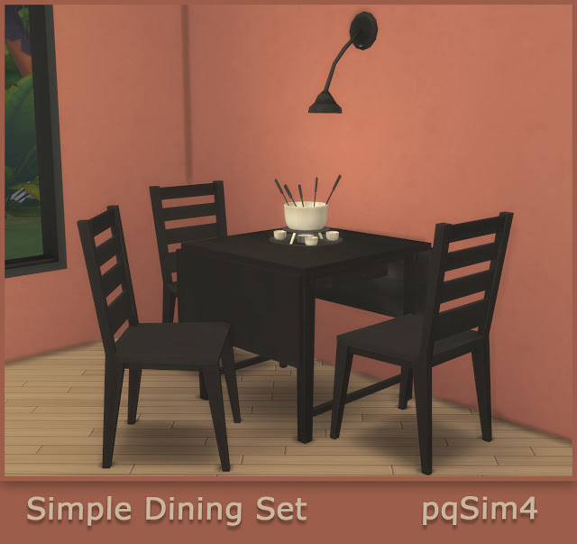 Sims 4 Simple Dining Set at pqSims4