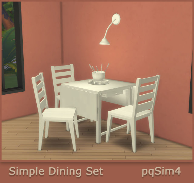 Sims 4 Simple Dining Set at pqSims4