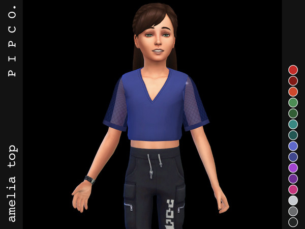 Sims 4 Amelia top by Pipco at TSR