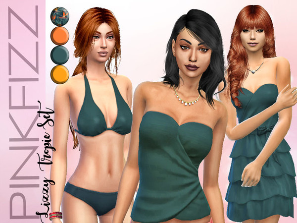 Sims 4 Lizzie Tropic Set by Pinkfizzzzz at TSR