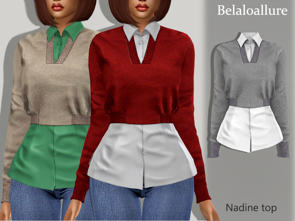Sims 4 Belaloallure Nadine top by belal1997 at TSR