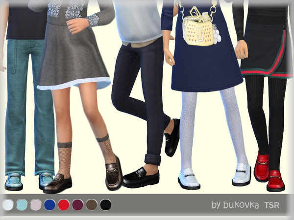Sims 4 Varnished Loafers child by bukovka at TSR