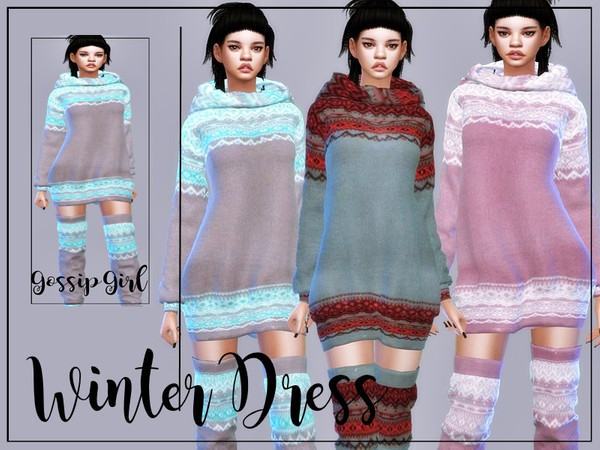 Sims 4 Winter Dress by GossipGirl at TSR