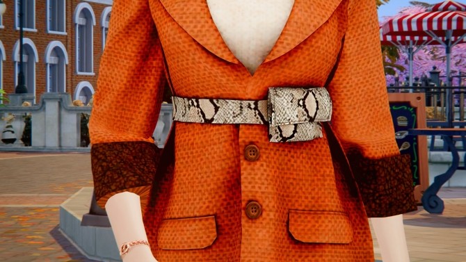 Sims 4 Waist bag over jacket dress at RIMINGs