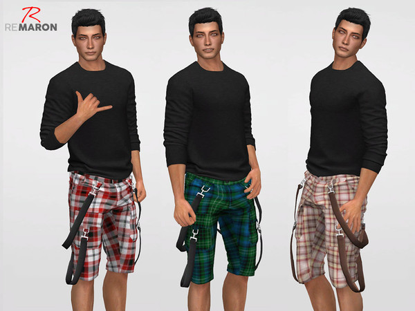 Sims 4 Cargo Shorts Grid by remaron at TSR