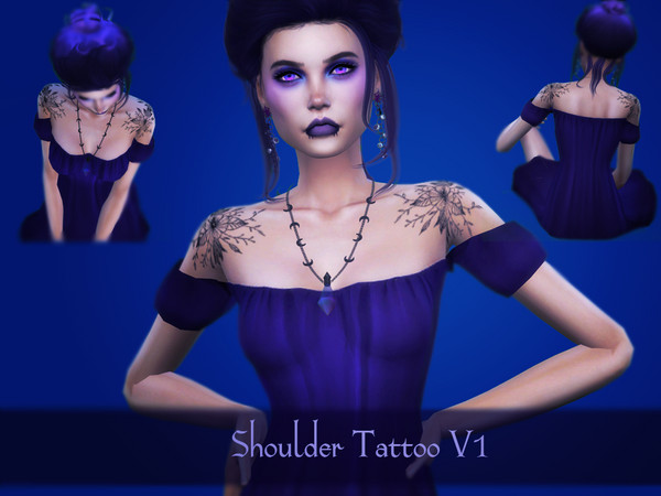 Sims 4 Shoulder Tattoo V1 by Reevaly at TSR