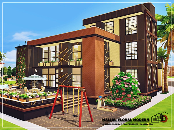 Sims 4 Malibu Floral modern home by Danuta720 at TSR
