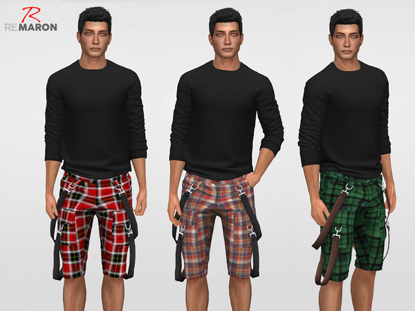 Sims 4 Cargo Shorts Grid by remaron at TSR