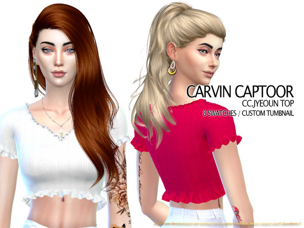 Sims 4 Jyeoun Top by carvin captoor at TSR