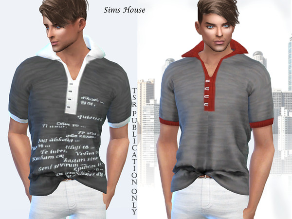 Mens Polo Shirt By Sims House At Tsr Sims 4 Updates