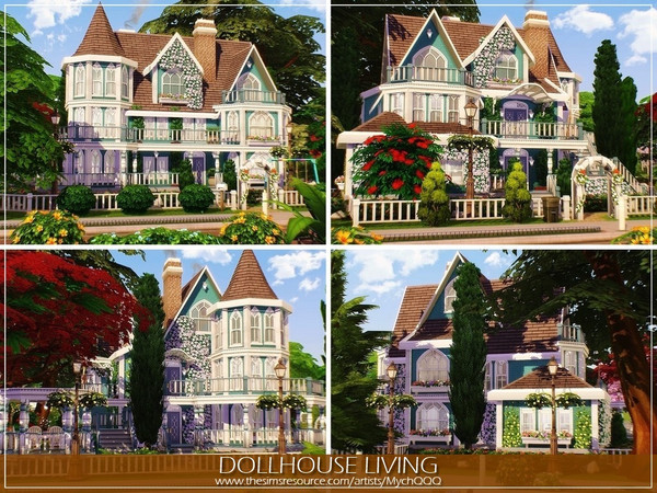 Sims 4 Dollhouse Living by MychQQQ at TSR