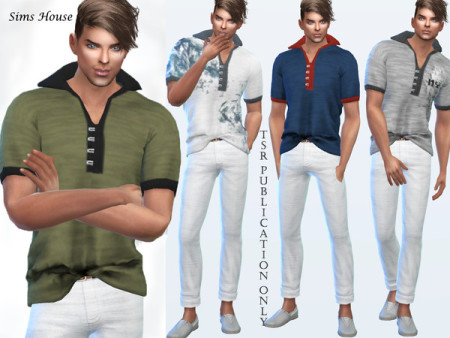 Men's polo shirt by Sims House at TSR » Sims 4 Updates