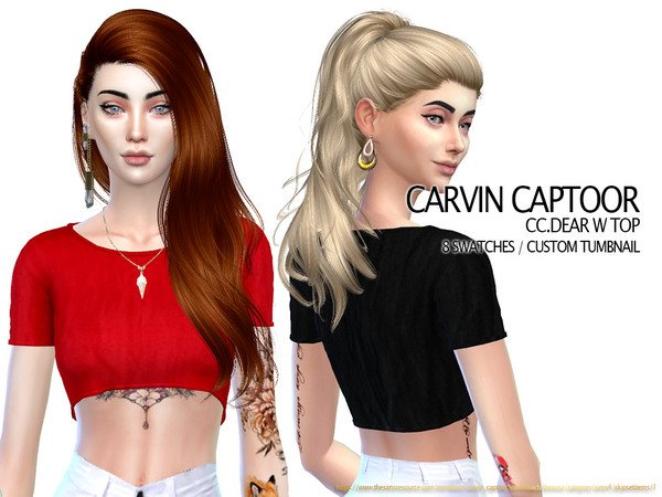 Sims 4 Dear W top by carvin captoor at TSR