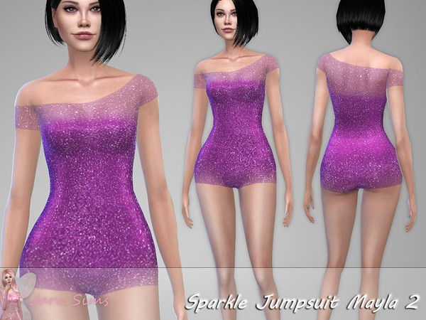 Sims 4 Sparkle Jumpsuit Mayla 2 by Jaru Sims at TSR