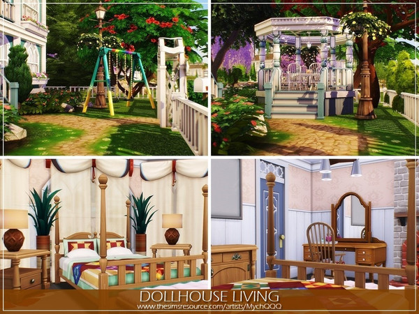 Sims 4 Dollhouse Living by MychQQQ at TSR