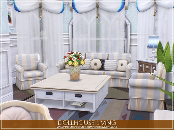 Sims 4 Dollhouse Living by MychQQQ at TSR