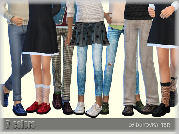 Sims 4 Shoes Loafers for kids by bukovka at TSR